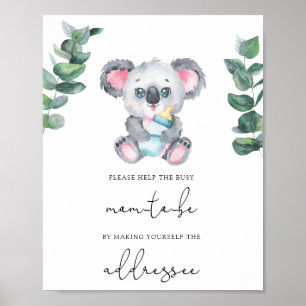 Koala /Help de bezige aanstaande moeder een envelo Poster