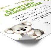 Koala huisdieradoptie kleurcertificaat poster (Hoek)