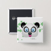 Koala, i care vierkante button 5,1 cm (Voorkant /achterkant)