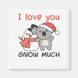Koala I hou van je sneeuwveel Snowman Pun Magneet