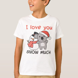 Koala I hou van je sneeuwveel Snowman Pun T-shirt