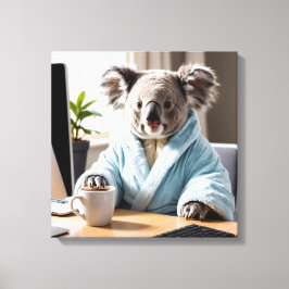 Koala in a Robe Canvas Afdruk