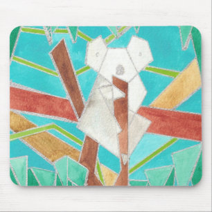 Koala in Boom Originele Abstracte Kunst Muismat