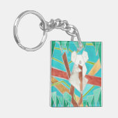 Koala in Boom Originele Abstracte Kunst Sleutelhanger (Voorkant Links)