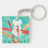 Koala in Boom Originele Abstracte Kunst Sleutelhanger (Achterkant)