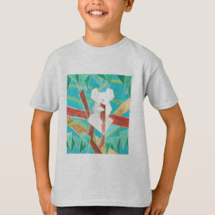 Koala in Boom Originele Abstracte Kunst T-shirt