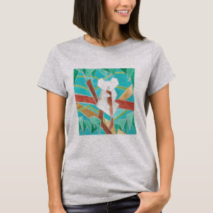 Koala in Boom Originele Abstracte Kunst T-shirt