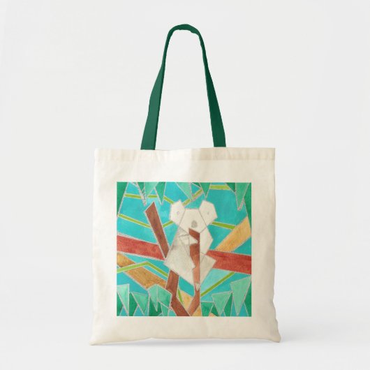 Koala in Boom Originele Abstracte Kunst Tote Bag (Voorkant)