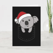 Koala In Cket Christmas Cute Koala In Breast Cket  Kaart (Voorkant)