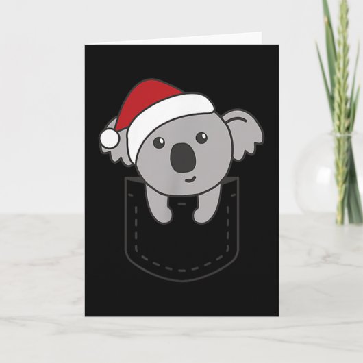 Koala In Cket Christmas Cute Koala In Breast Cket  Kaart (Voorkant)