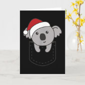 Koala In Cket Christmas Cute Koala In Breast Cket  Kaart (Gele Bloem)