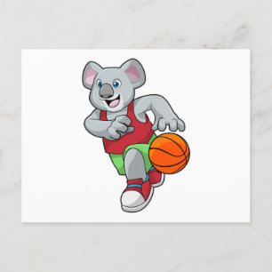 Koala in de Basketball-sport Briefkaart