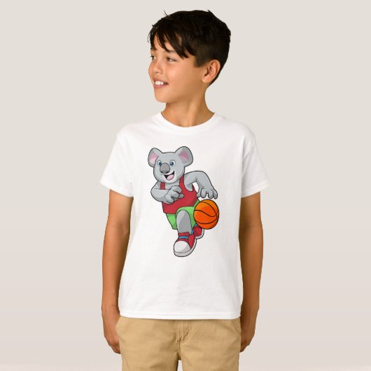 Koala in de Basketball-sport T-shirt (Voorkant volledig)