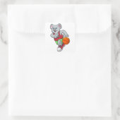 Koala in de Basketball-sport Vierkante Sticker (Tas)