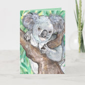 Koala in de Eucalyptusboom Kaart (Voorkant)