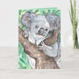 Koala in de Eucalyptusboom Kaart