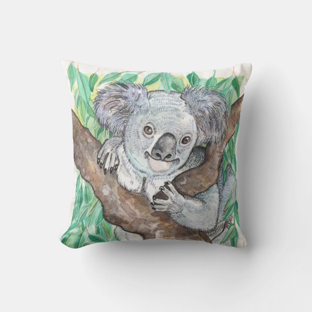 Koala in de Eucalyptusboom Kussen (Voorkant)