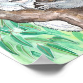 Koala in de Eucalyptusboom Poster (Hoek)