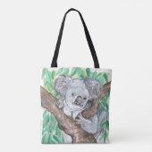 Koala in de Eucalyptusboom Tote Bag (Achterkant)