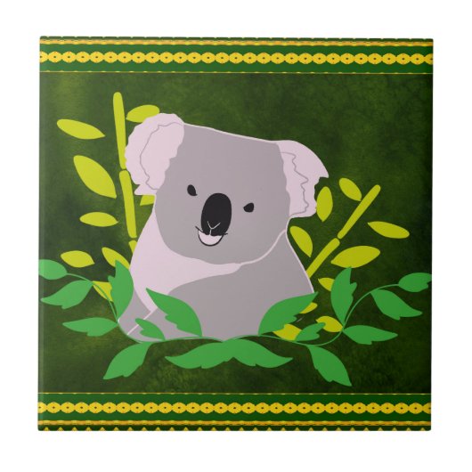 Koala in de Jungle Tegeltje (Voorkant)