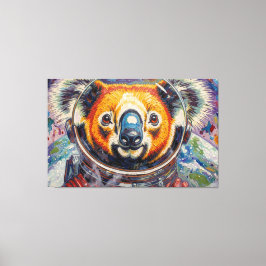 KOALA IN DE RUIMTE-4 CANVAS AFDRUK