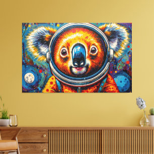 KOALA IN DE RUIMTE-5 CANVAS AFDRUK