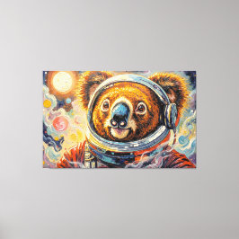 KOALA IN DE RUIMTE-7 CANVAS AFDRUK