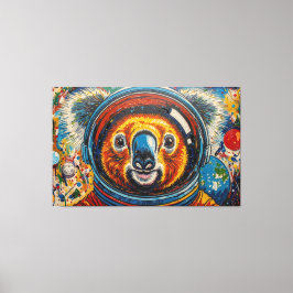 KOALA IN DE RUIMTE-8 CANVAS AFDRUK