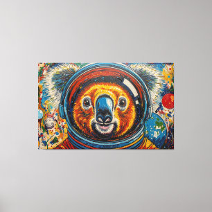 KOALA IN DE RUIMTE-8 CANVAS AFDRUK