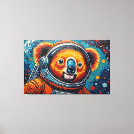 KOALA IN DE RUIMTE CANVAS AFDRUK