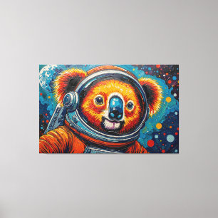 KOALA IN DE RUIMTE CANVAS AFDRUK
