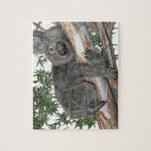Koala in een boom legpuzzel (Verticaal)