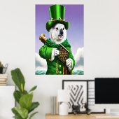 Koala in groene kleding | AI Art Poster (Thuiskantoor)