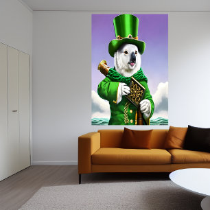 Koala in groene kleding AI Art Poster