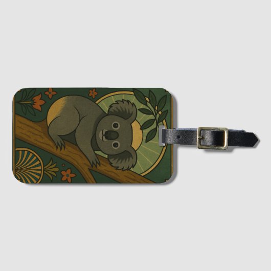 Koala in het botanische mandala bagagelabel (Voorkant (horizontaal))
