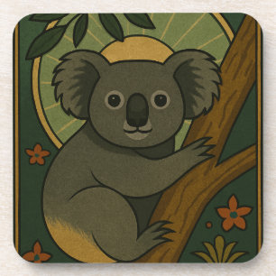 Koala in het botanische mandala bier onderzetter