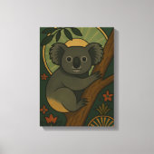 Koala in het botanische mandala canvas afdruk (Voorkant)