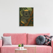 Koala in het botanische mandala canvas afdruk (Insitu (Woonkamer))