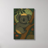 Koala in het botanische mandala canvas afdruk (Voorkant)