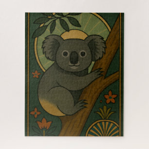 Koala in het botanische mandala legpuzzel