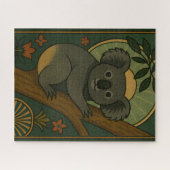 Koala in het botanische mandala legpuzzel (Horizontaal)