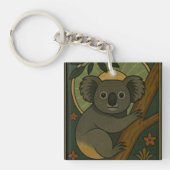 Koala in het botanische mandala sleutelhanger (voorkant)