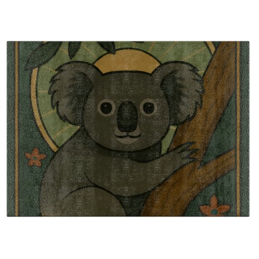 Koala in het botanische mandala snijplank (Voorkant)