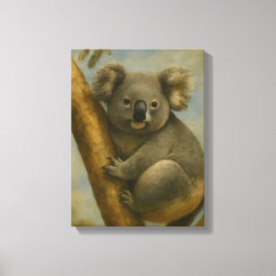 Koala in het stille licht canvas afdruk