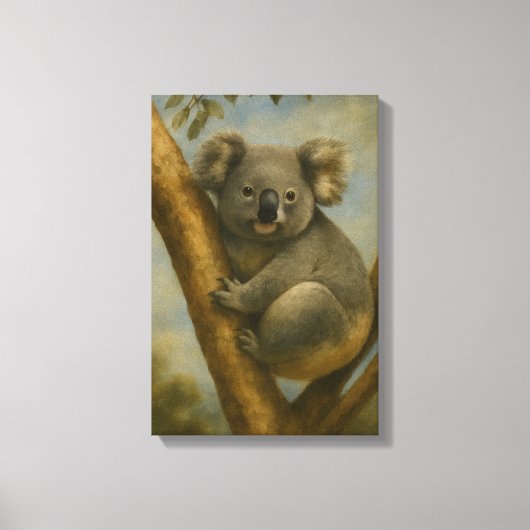 Koala in het stille licht canvas afdruk (Voorkant)