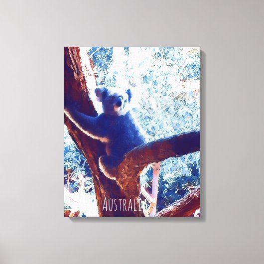 Koala in het vee Australië Canvas Afdruk (Voorkant)