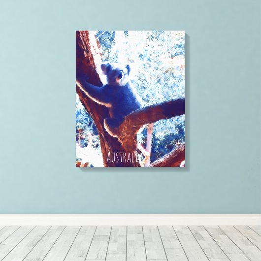 Koala in het vee Australië Canvas Afdruk (Insitu (Houten vloer))