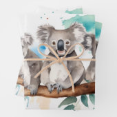 Koala in het Waterverf outback landschap Inpakpapier Vel (In situ)
