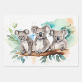 Koala in het Waterverf outback landschap Inpakpapier Vel