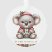 Koala in Holiday Sweater & Holly Hat Ornament (achterkant)